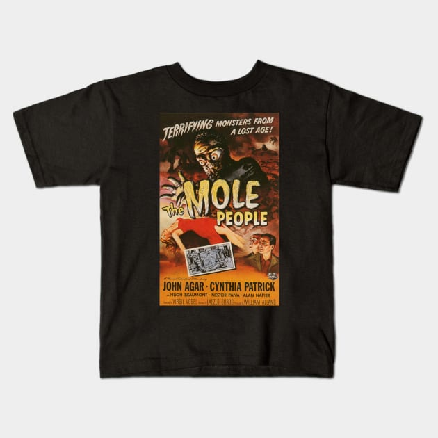 Classic Science Fiction Movie Poster - The Mole People Kids T-Shirt by Starbase79